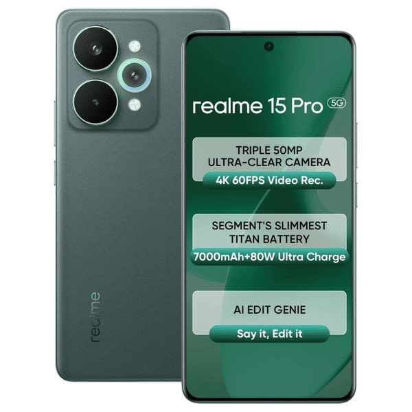Buy realme 15 Pro 5G (8GB RAM, 256GB, Velvet Green) Online - Croma